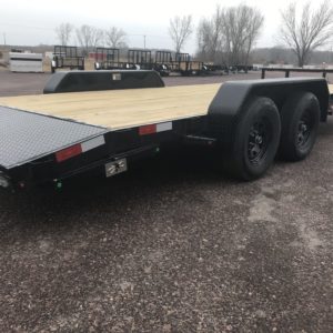 rear view of car hauling trailer by H&H at I39 Supply