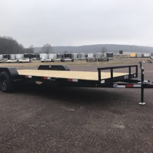 side view of car hauling trailer by H&H at I39 Supply
