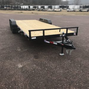 front view car hauling trailer by H&H at I39 Supply