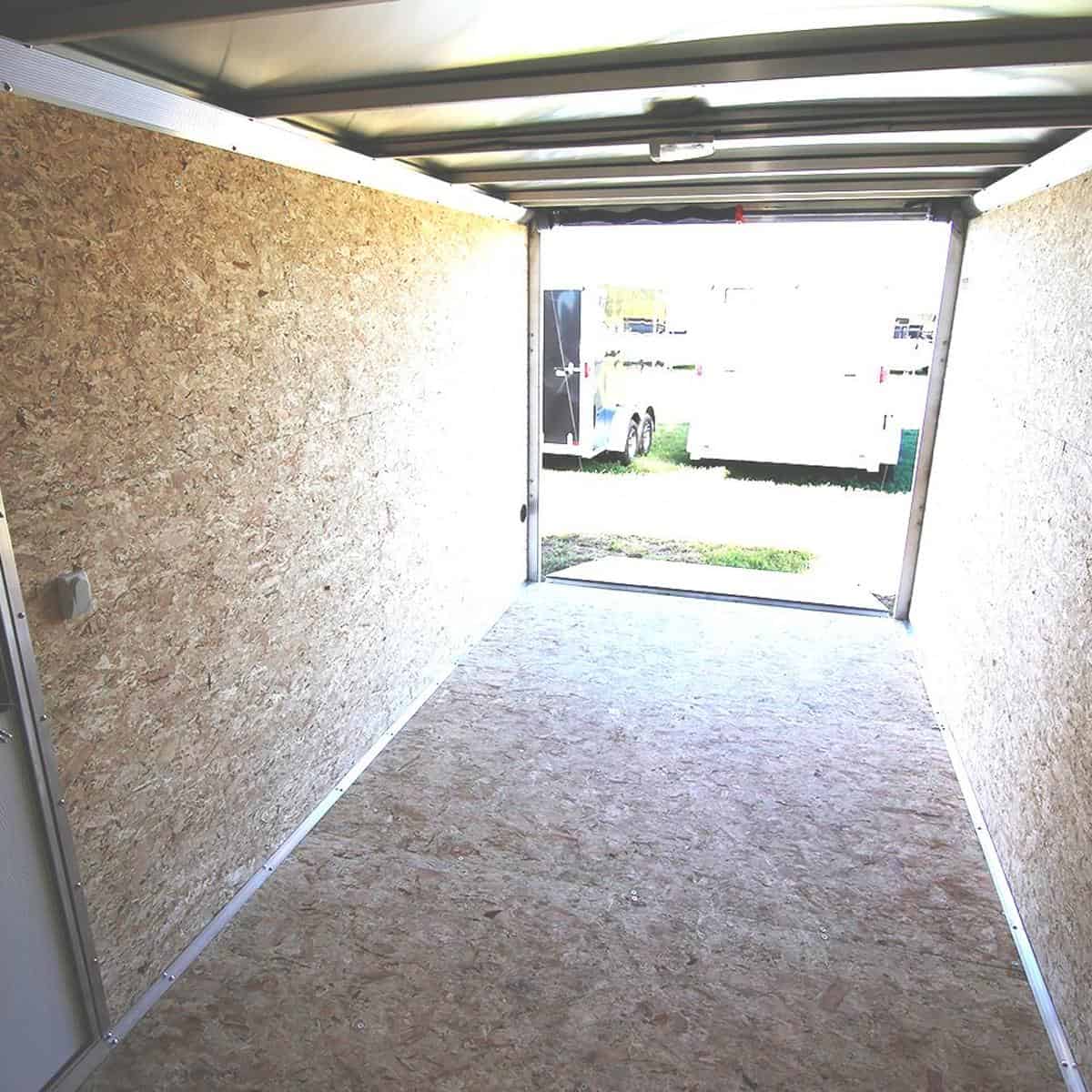 ez hauler single axle trailer interior with ramp down